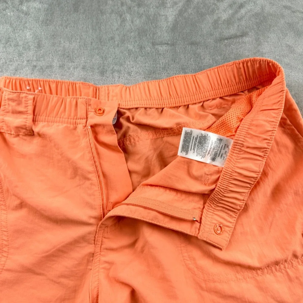 Columbia Women's Orange Hiking Cargo Shorts Size Large AL4572 Elastic Waist 6